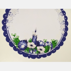 ELEGANCKA serwetka ŚWIĄTECZNA dekoracja świeczki KOŁO 23 cm