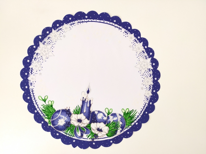 ELEGANCKA serwetka ŚWIĄTECZNA dekoracja świeczki KOŁO 23 cm