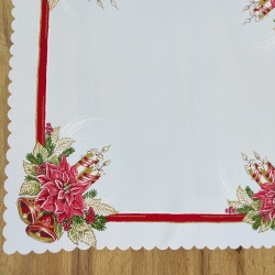 Serweta Świąteczna 70 x 70 cm biało-czerwona ŚWIECZKI