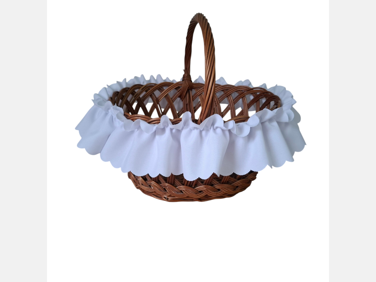 DUŻA opaska na koszyczek WIELKANOCNY biała 60 cm NOWOŚĆ