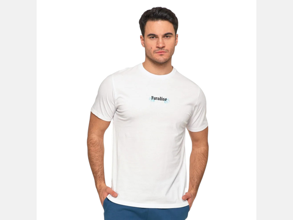 Koszulka męska Paradise bawełniana biała MORAJ
