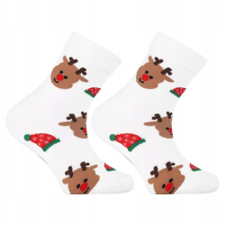 DZIECIĘCE skarpety ŚWIĄTECZNE bałwan, renifer PREZENT bawełna 3-pak MORAJ