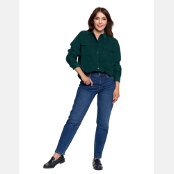 ZIELONA SZTRUKSOWA LUŹNA koszula damska MORAJ