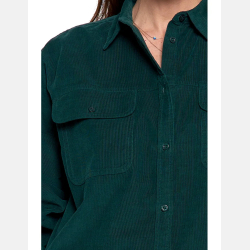 ZIELONA SZTRUKSOWA LUŹNA koszula damska MORAJ