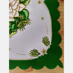 ELEGANCKA serwetka ŚWIĄTECZNA dekoracja świeczki KWADRAT 35 cm ZIELONA