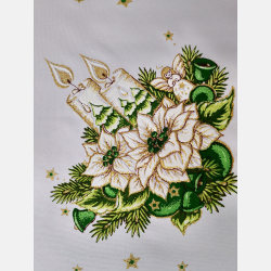 ELEGANCKA serwetka ŚWIĄTECZNA dekoracja świeczki KWADRAT 35 cm ZIELONA