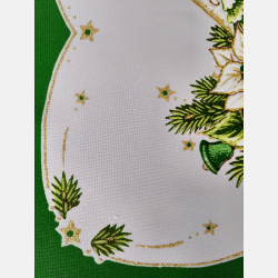 ELEGANCKA serwetka ŚWIĄTECZNA dekoracja świeczki KWADRAT 35 cm ZIELONA