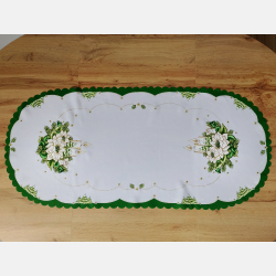 BIEŻNIK ŚWIĄTECZNY świeczki, choinki, ZIELONY 50-110 cm