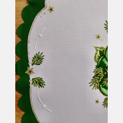 BIEŻNIK ŚWIĄTECZNY świeczki, choinki, ZIELONY 50-110 cm