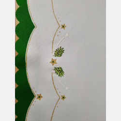 BIEŻNIK ŚWIĄTECZNY świeczki, choinki, ZIELONY 50-110 cm