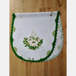 BIEŻNIK ŚWIĄTECZNY świeczki, choinki, ZIELONY 50-110 cm