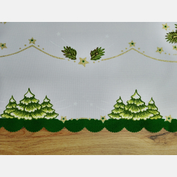 ŚWIĄTECZNY OBRUS aniołek, świeca ZIELONY, kwadrat 90x90