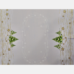 BIEŻNIK ŚWIĄTECZNY 50x110 cm zimowy pejzaż BIAŁY