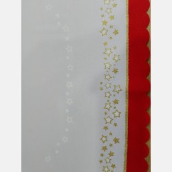 ŚWIĄTECZNY BIEŻNIK motyw bożonarodzeniowy, świeczka bombka 50x110 CZERWONA