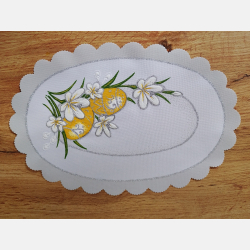 OWALNA serwetka WIELKANOCNA pisanki, stokrotki  20x30