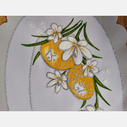 OWALNA serwetka WIELKANOCNA pisanki, stokrotki  20x30