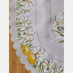 OWALNY BIEŻNIK WIELKANOCNY kurczaczki, stokrotki,pisanki 50x110