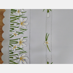 KWADRATOWY OBRUS WIELKANOCNY kurczaczki, stokrotki,pisanki 90x90