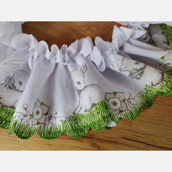 DUŻA opaska na koszyczek WIELKANOCNY BARANKA srebrne wstawki śr. 60 cm NOWOŚĆ