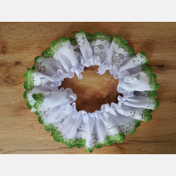 DUŻA opaska na koszyczek WIELKANOCNY BARANKA srebrne wstawki śr. 60 cm NOWOŚĆ