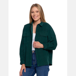 ZIELONA SZTRUKSOWA LUŹNA koszula damska MORAJ