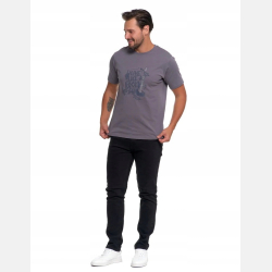 KOSZULKA MĘSKA z nadrukiem gitara BAWEŁNA GRAFIT MORAJ