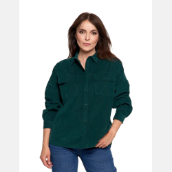 ZIELONA SZTRUKSOWA LUŹNA koszula damska MORAJ