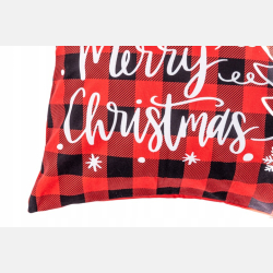 Świąteczna POSZEWKA na jasiek MERRY CHRISTMAS, zamek błyskawiczny CZERWONA 45x45 MORAJ