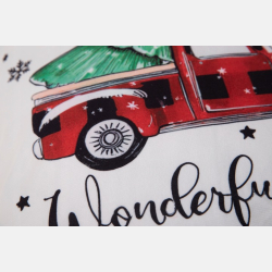 Świąteczna POSZEWKA na jasiek CHOINKA, CZERWONY SAMOCHÓD 45x45 MORAJ