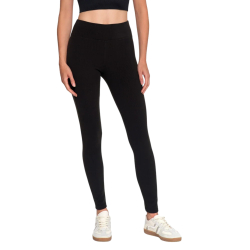 Klasyczne PRĄŻKOWANE legginsy damskie, CZARNE wysoki stan MORAJ