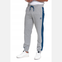 SZARE męskie spodnie dresowe WSTAWKI bawełna MORAJ