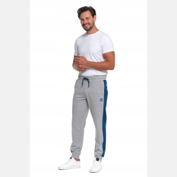 SZARE męskie spodnie dresowe WSTAWKI bawełna MORAJ