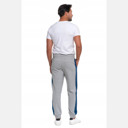 SZARE męskie spodnie dresowe WSTAWKI bawełna MORAJ