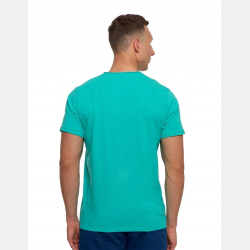 MĘSKI T-SHIRT  krótki rękaw TURKUSOWA klasyczna GŁADKA MORAJ