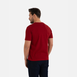 Męska klasyczna koszulka z guzikami CZERWONA, elegancka MORAJ!