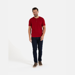 Męska klasyczna koszulka z guzikami CZERWONA, elegancka MORAJ!