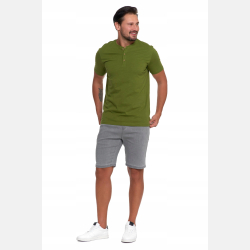 Męska klasyczna koszulka z guzikami KHAKI MORAJ!