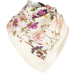 APASZKA damska w KWIATY elegancka 68x68 cm BEŻOWA MORAJ