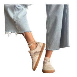 BEŻOWE trampki damskie, BAREFOOT, płaska podeszwa, sportowe LURSO