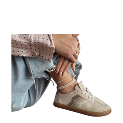 BEŻOWE trampki damskie, BAREFOOT, płaska podeszwa, sportowe LURSO