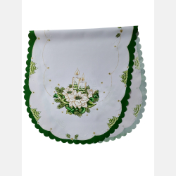 BIEŻNIK ŚWIĄTECZNY świeczki, choinki, ZIELONY 50-110 cm