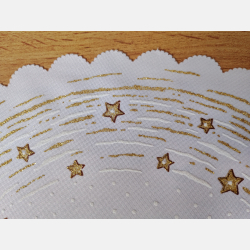 Serwetka ŚWIĄTECZNA dekoracja ZIMOWY pejzaż KOŁO 35 cm BIAŁA