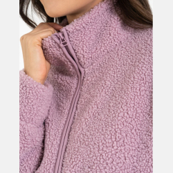 BLUZA DAMSKA SHERPA, baranek, stójka, zamek, kieszenie, kieszenie MORAJ