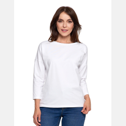 GŁADKA DAMSKA bluzka BIAŁA 3/4 rękaw BAWEŁNIANA MORAJ