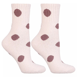 CIEPŁE miłe MIĘKKIE skarpety damskie w GROCHY 3-pak wysokie MORAJ