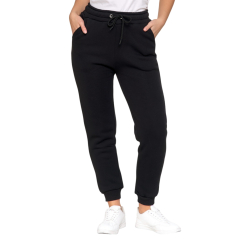 CZARNE dresowe spodnie damskie z kieszeniami OCIEPLANE MORAJ!