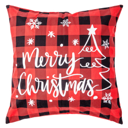 Świąteczna POSZEWKA na jasiek MERRY CHRISTMAS, zamek błyskawiczny CZERWONA 45x45 MORAJ