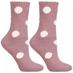 CIEPŁE miłe MIĘKKIE skarpety damskie w GROCHY 3-pak wysokie MORAJ