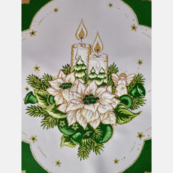 ELEGANCKA serwetka ŚWIĄTECZNA dekoracja świeczki KOŁO 35 cm ZIELONA