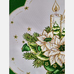 ELEGANCKA serwetka ŚWIĄTECZNA dekoracja świeczki KOŁO 35 cm ZIELONA